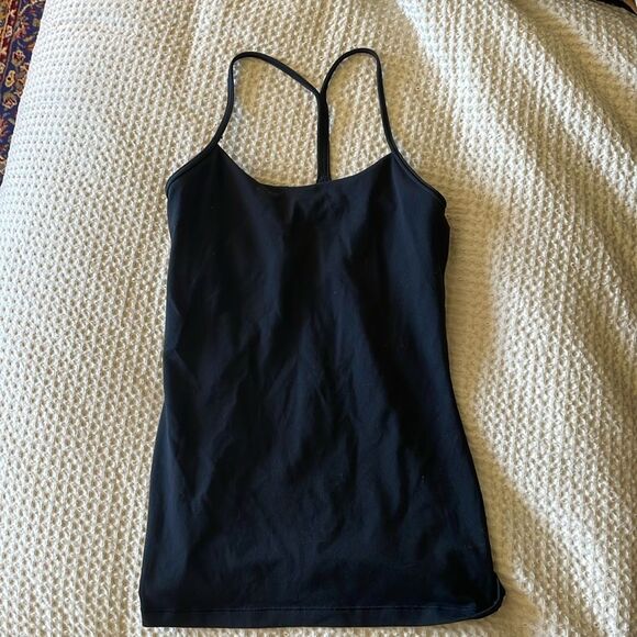 lululemon athletica Tops - Lululemon Power Y tank strappy black top shirt size 6